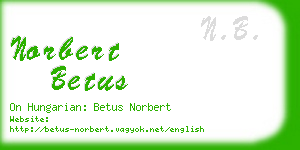 norbert betus business card